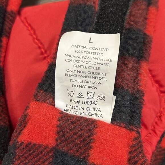 Heart To Tail Large Reversible Dog Jacket Red Buffalo Plaid Vest 25-50lbs - Picture 6 of 9